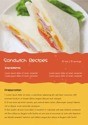 サンドイッチレシピ, サンドイッチ, サンド, はさむ, レシピカードテンプレート