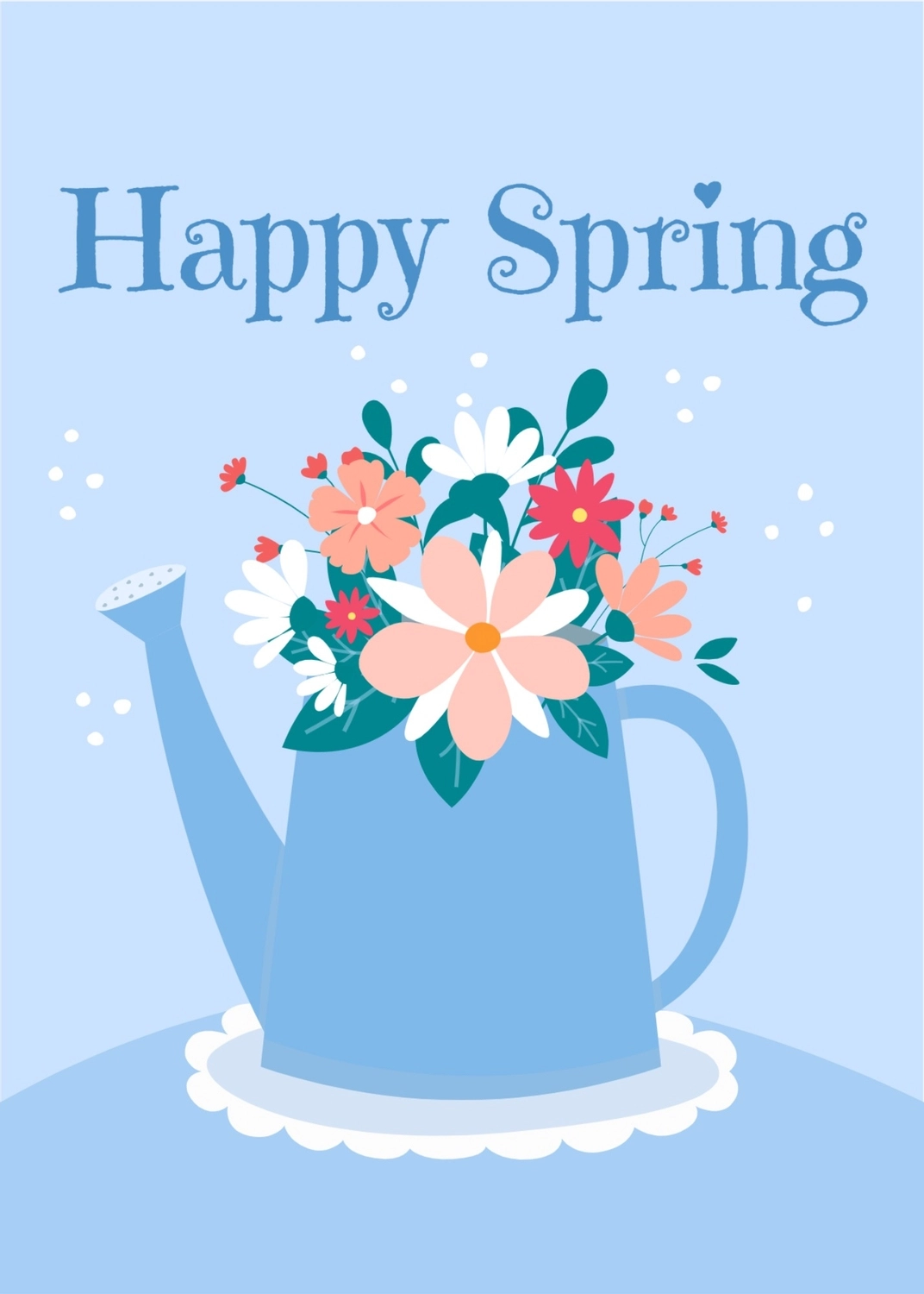 春のグリーティングカード　ポットにいけられた花, 草花, 作成, デザイン, メッセージカードテンプレート