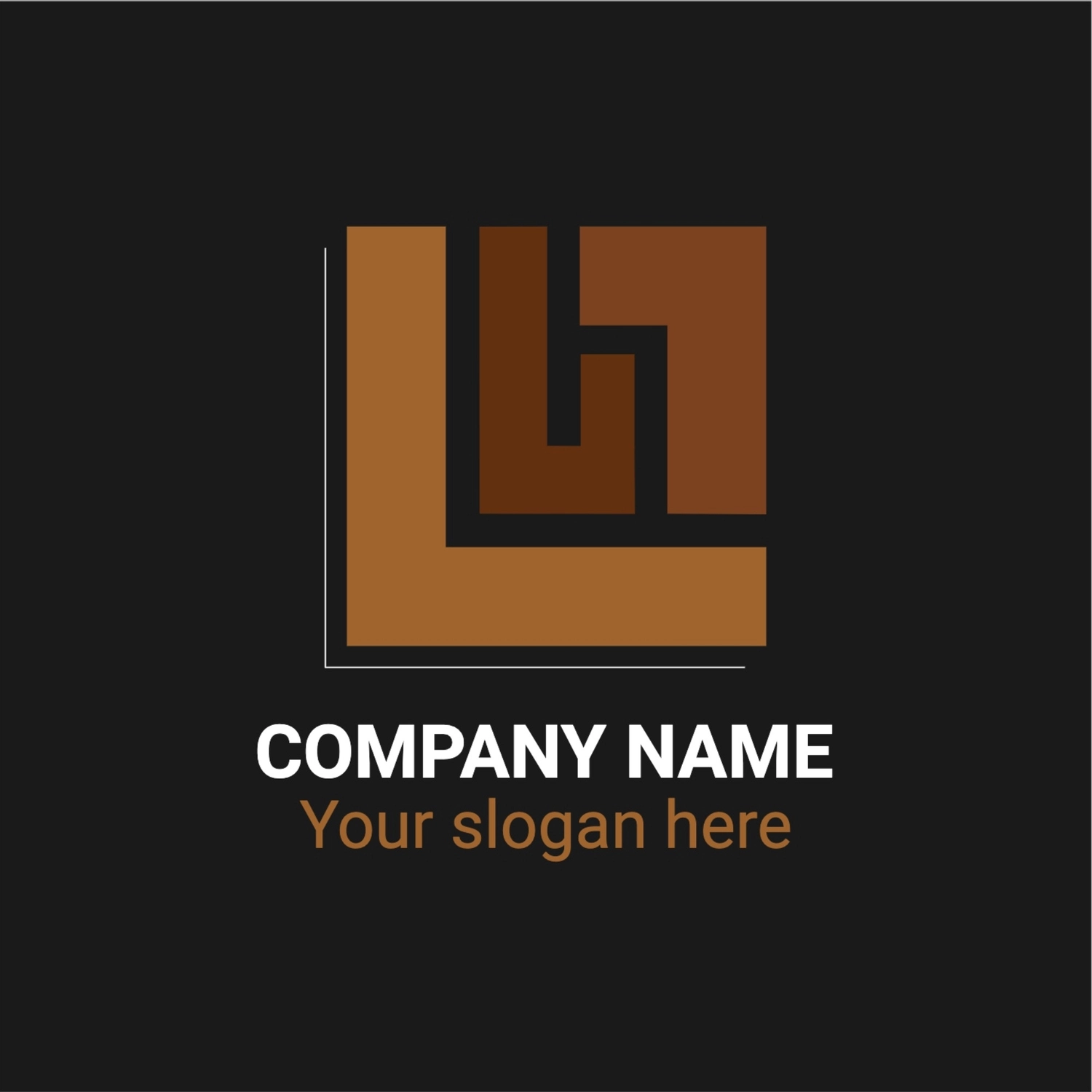 茶色の積み木のようなロゴ, Stack, create, design, Logo template