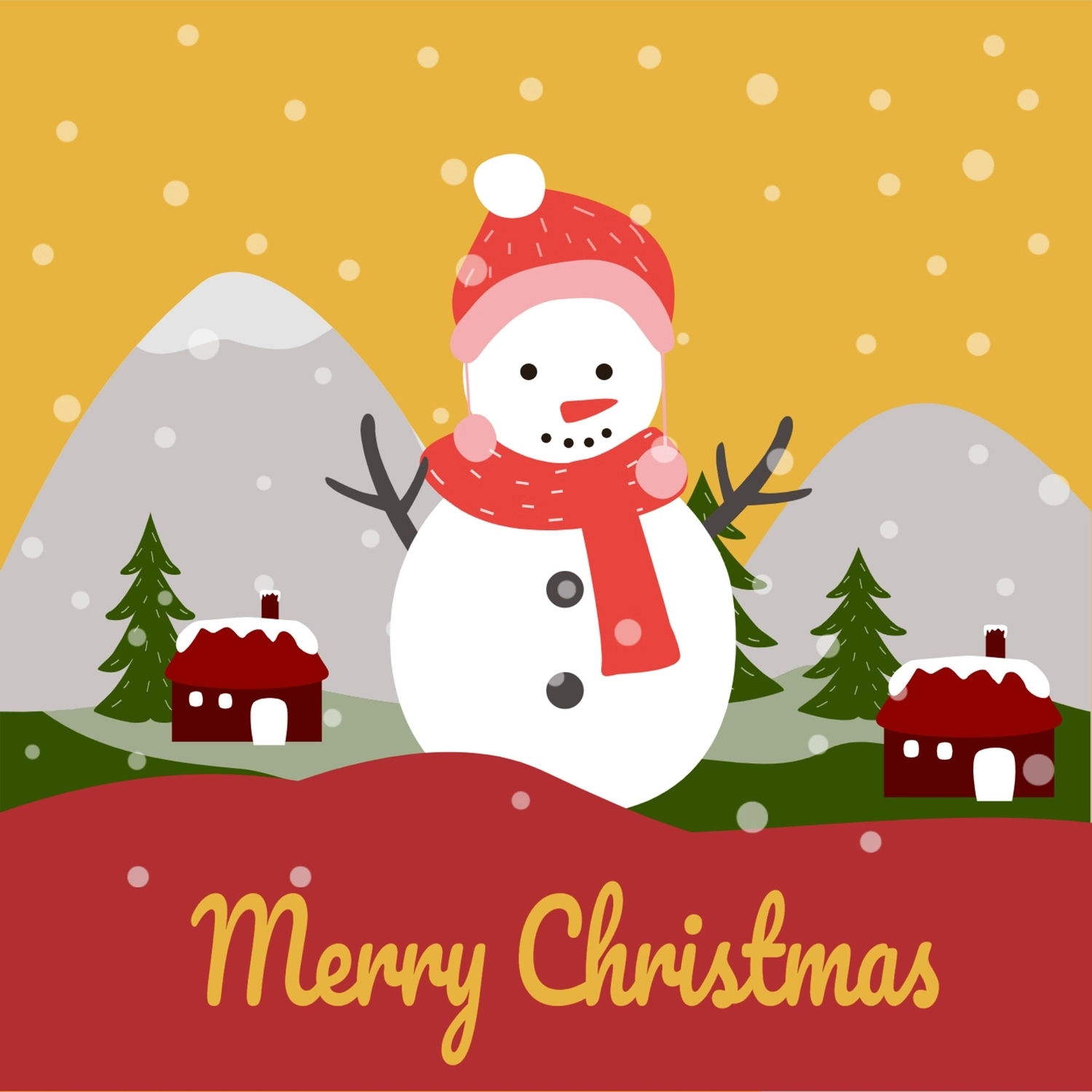 クリスマスシーズンの雪だるま, マフラー, クリスマスカード, 作成, グリーティングカードテンプレート