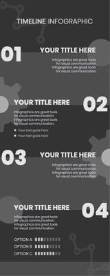 歯車のタイムラインインフォグラフィック