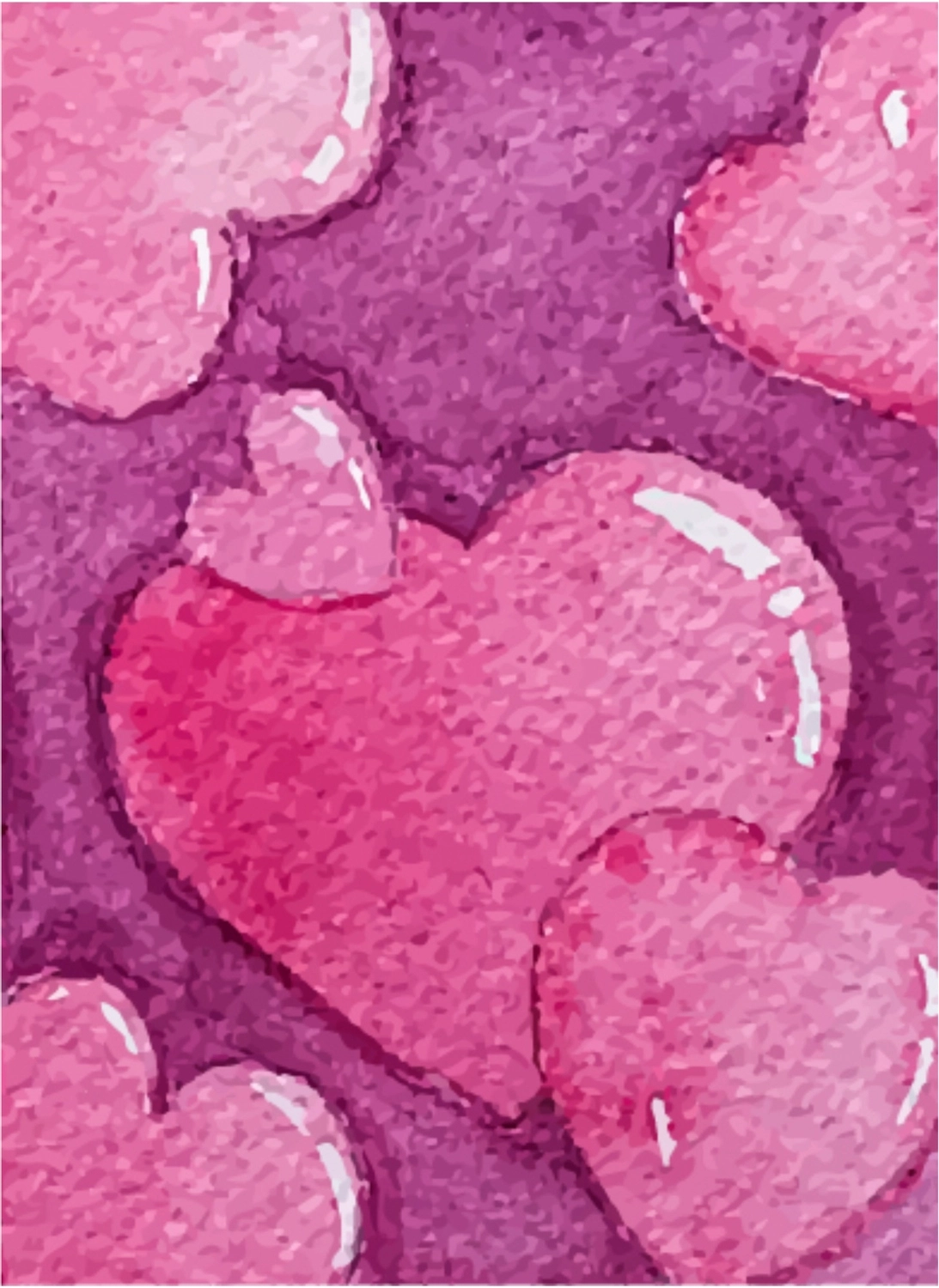 バレンタインデーグリーティングカード　紫のハート, ハート, 作成, デザイン, メッセージカードテンプレート