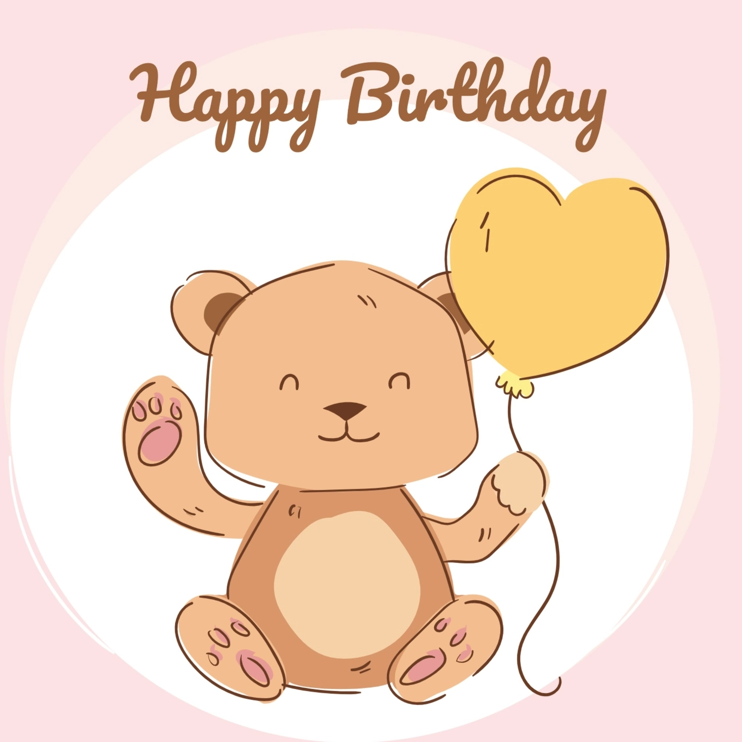 誕生日カード　くまと風船, For children, birthday card, create, Birthday Card template