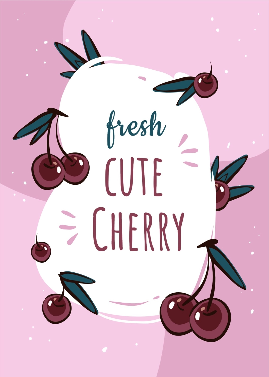 さくらんぼのグリーティングカード, Cherry, create, design, message card template