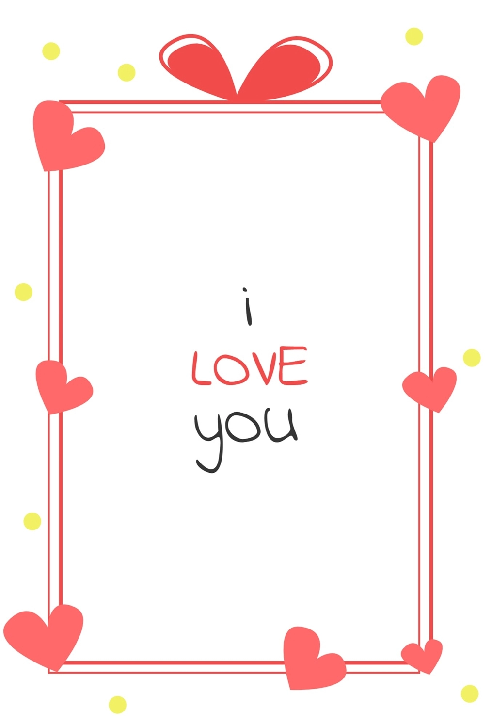 バレンタインデーグリーティングカード　アイラブユー, わたしは、あなたを愛しています, 作成, デザイン, メッセージカードテンプレート