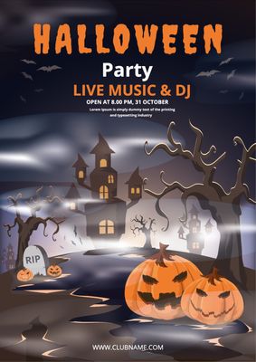 ハロウィンパーティー, Halloween, party, event, Poster template