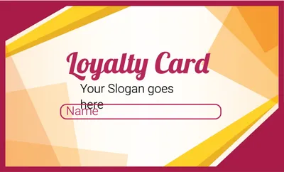 ロイヤリティカード　赤と黄色, Loyalty card, Red, yellow, Shop Card template