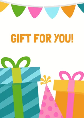 カラフルな誕生日プレゼント, Birthday present, colorful, gift, Birthday Card template